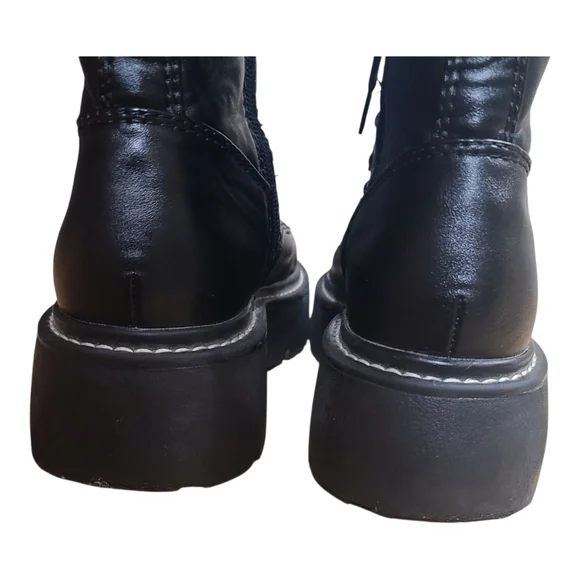 Wild Fable Black Moto Chunky Boots - Picture 4 of 8